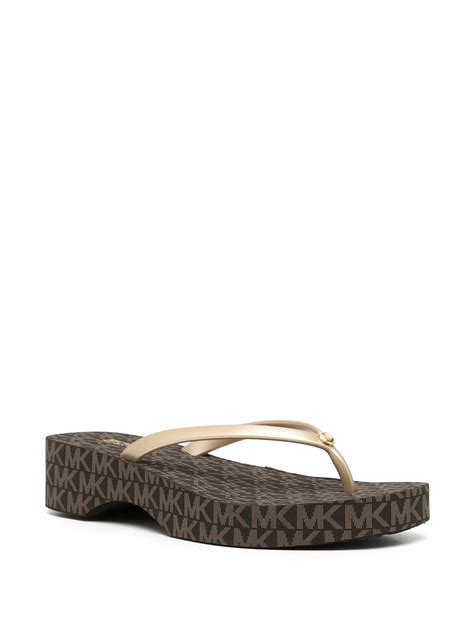 michael kors shoes flip flops|michael kors lilo flip flop.